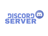 discord server logo on a black background